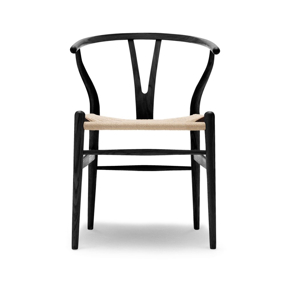 CH24 Y-stol - Eg sortlakeret/naturflet