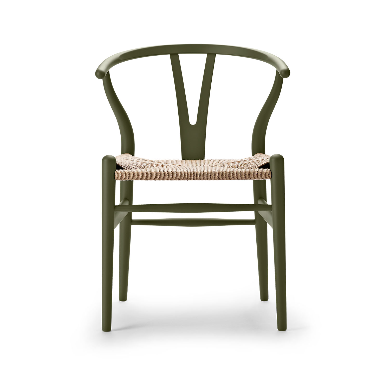 CH24 Y-stol af Hans J. Wegner - Bøg Soft Olive Green/naturflet