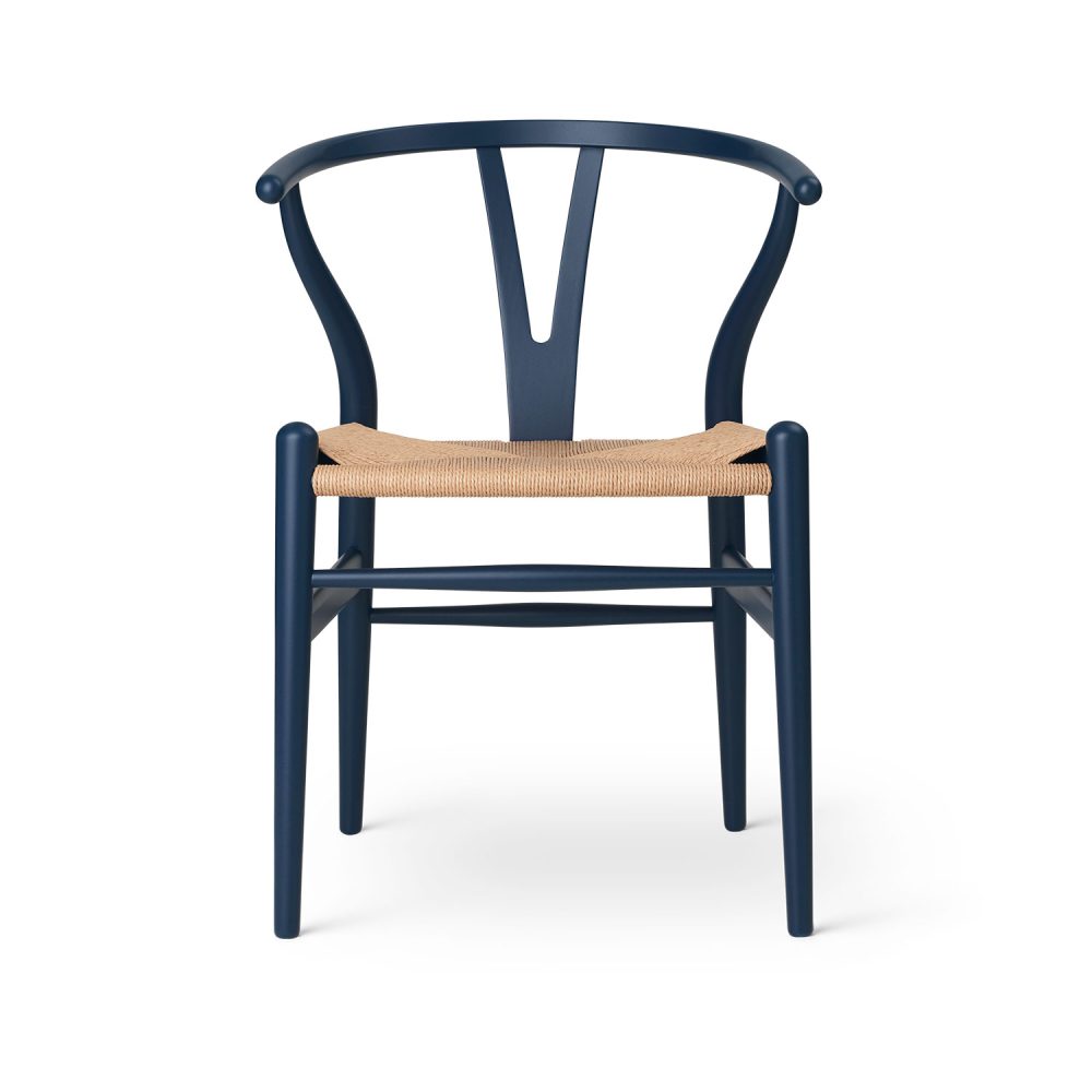 CH24 Y-stol af Hans J. Wegner - Bøg Soft Blue/naturflet