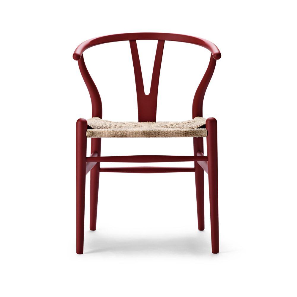 CH24 Y-stol af Hans J. Wegner - Bøg Soft Red Brown/naturflet