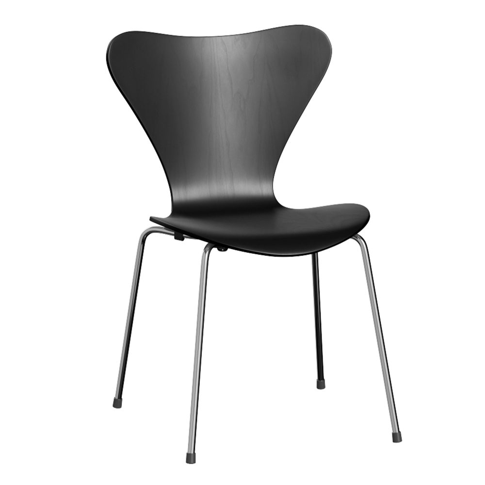 Serie 7 3107 Skalstol - Sort ask/krom