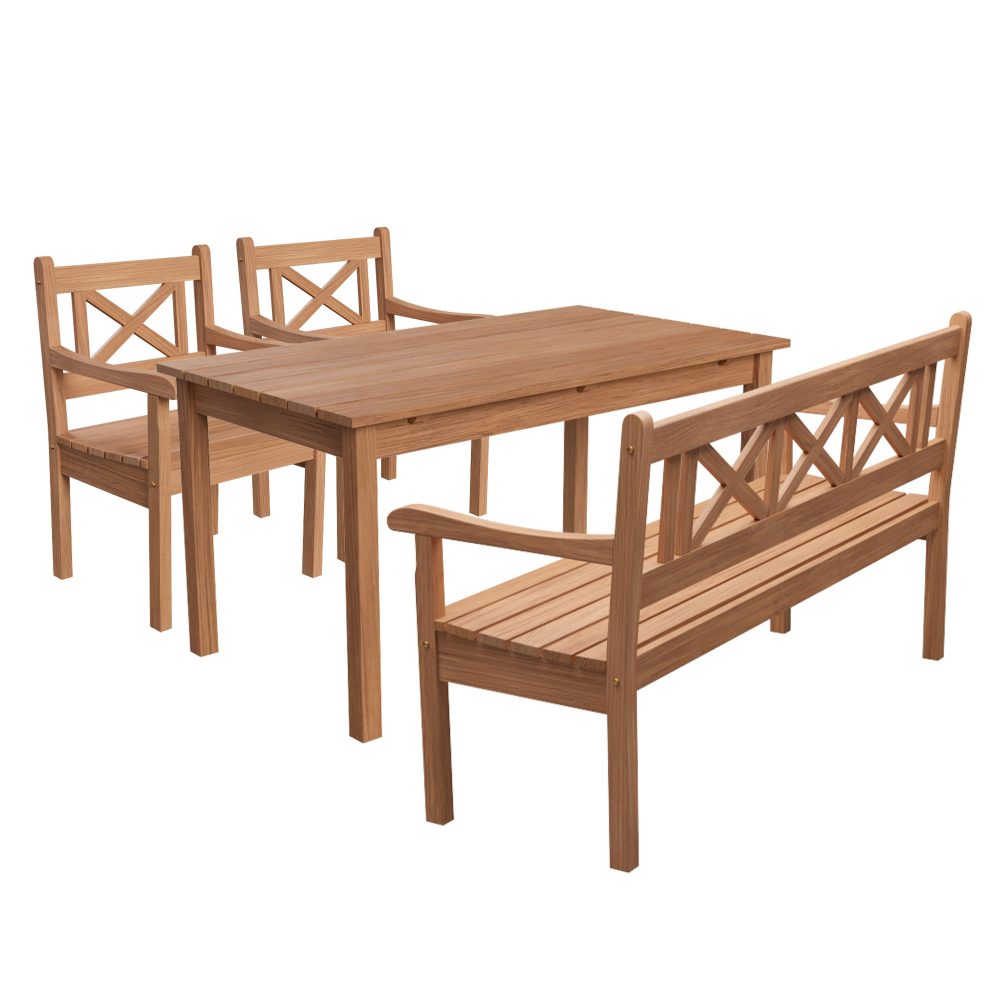 Skagen sæt - 2 stole, 1 bænk og 1 bord