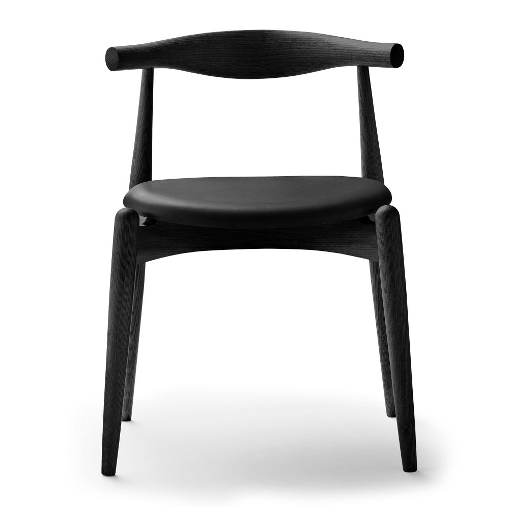CH20 Elbow Chair af Hans J. Wegner - Eg Sort / Loke 7150 Læder