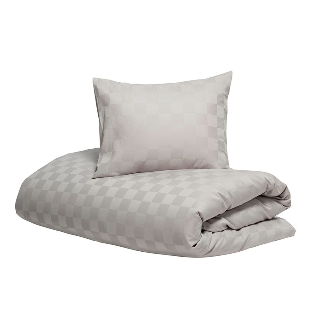 Hästens Satin Check Sengetøj - Silver Grey