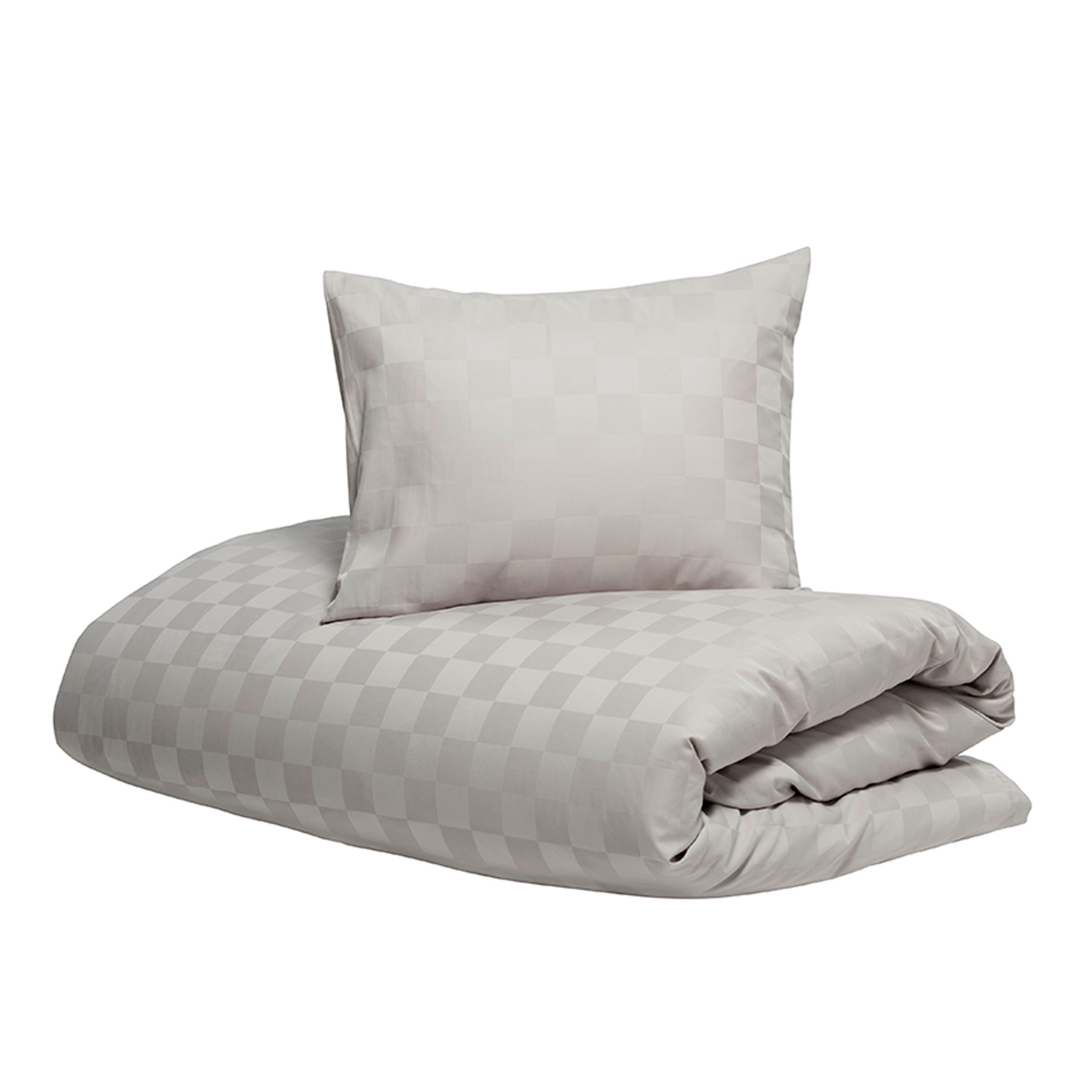 Hästens Satin Check Sengetøj - Silver Grey