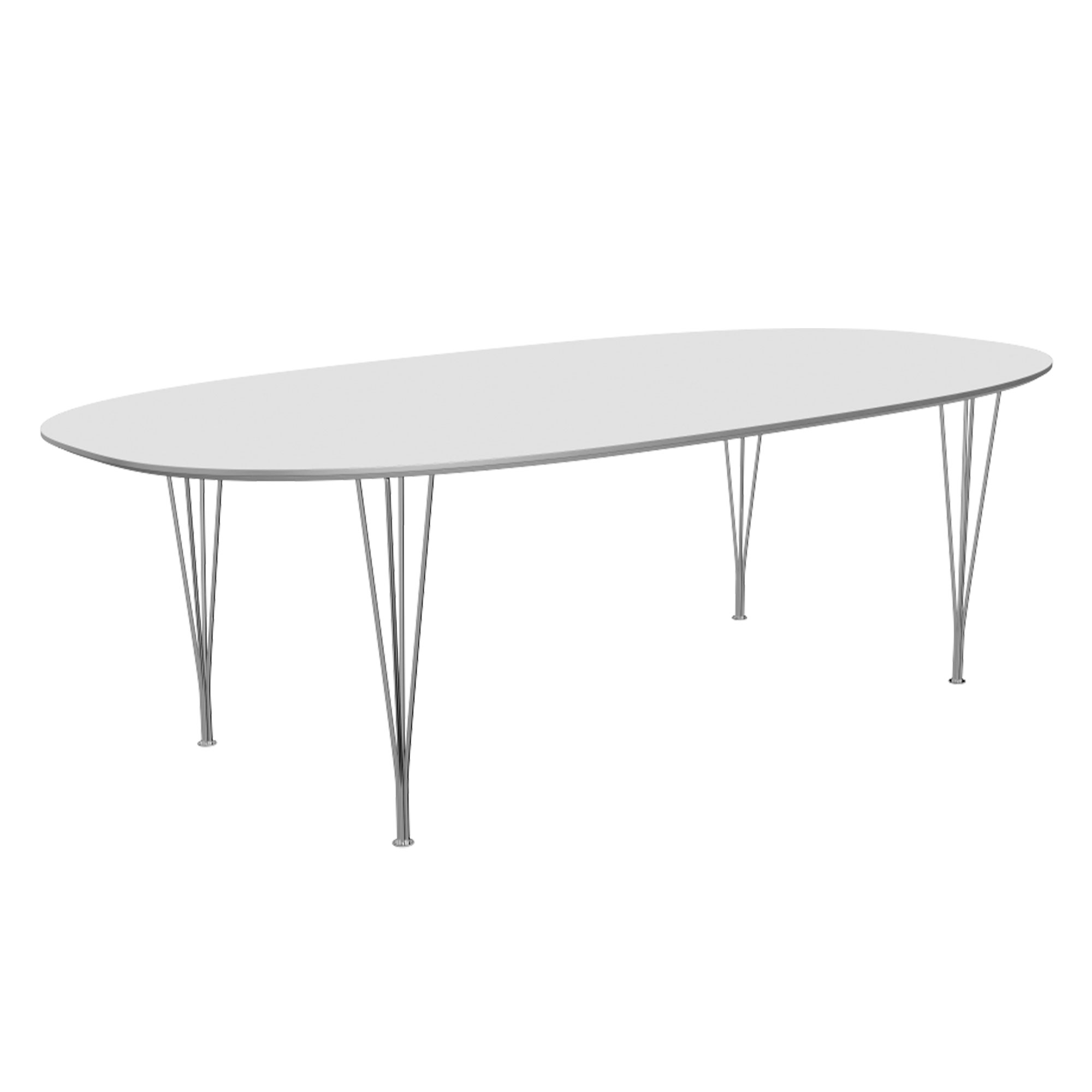 Fritz Hansen B614 Superellipse Spisebord - Hvid laminat/Krom