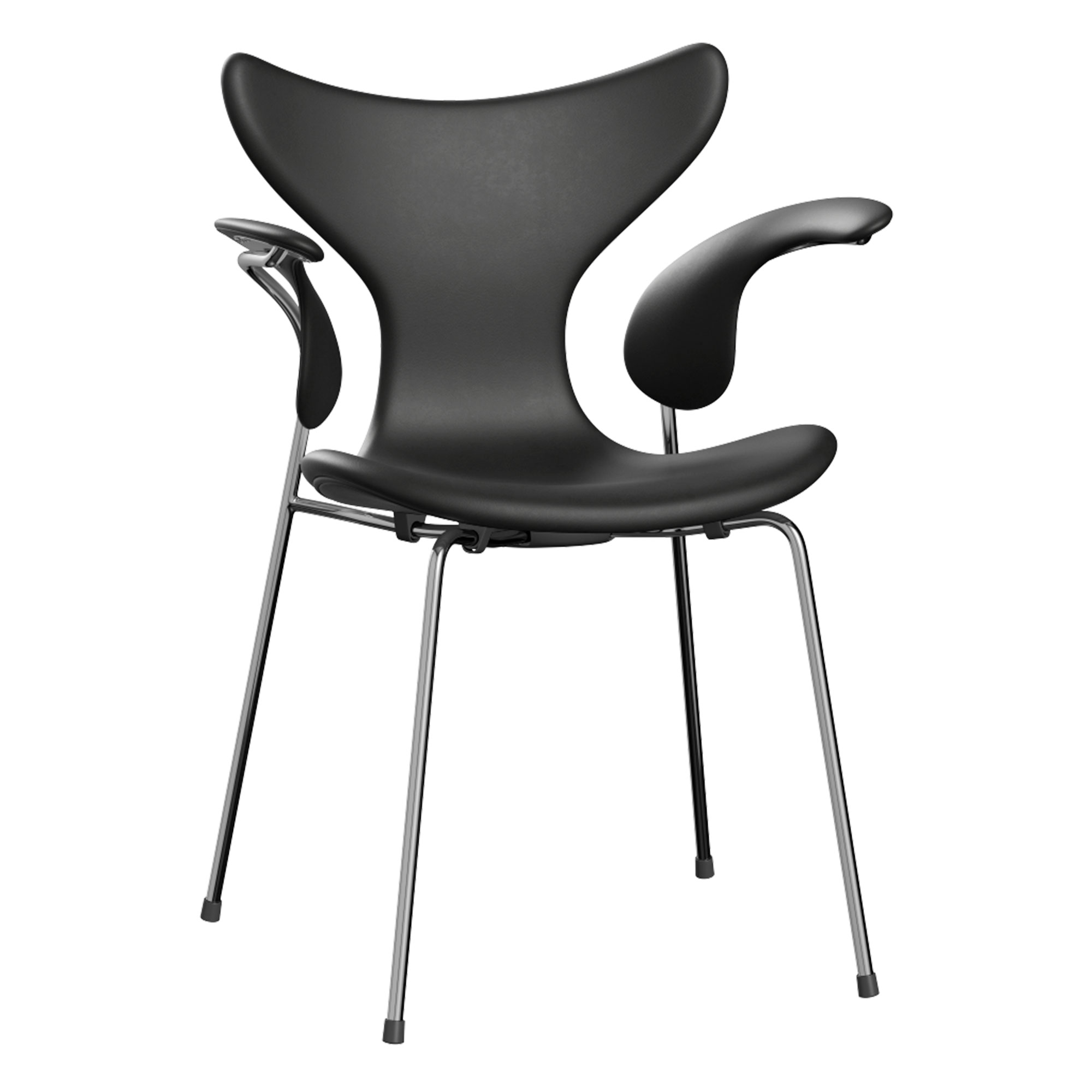 Fritz Hansen 3208 Liljen - Fuldpolstret Sort Essential Læder