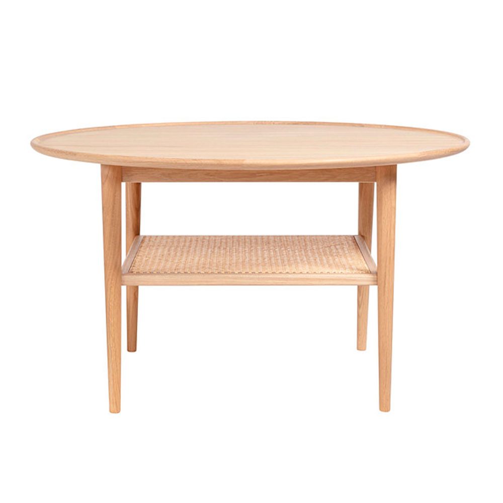 Haslev Athene Sofabord Ø90 cm, Eg hvidolieret