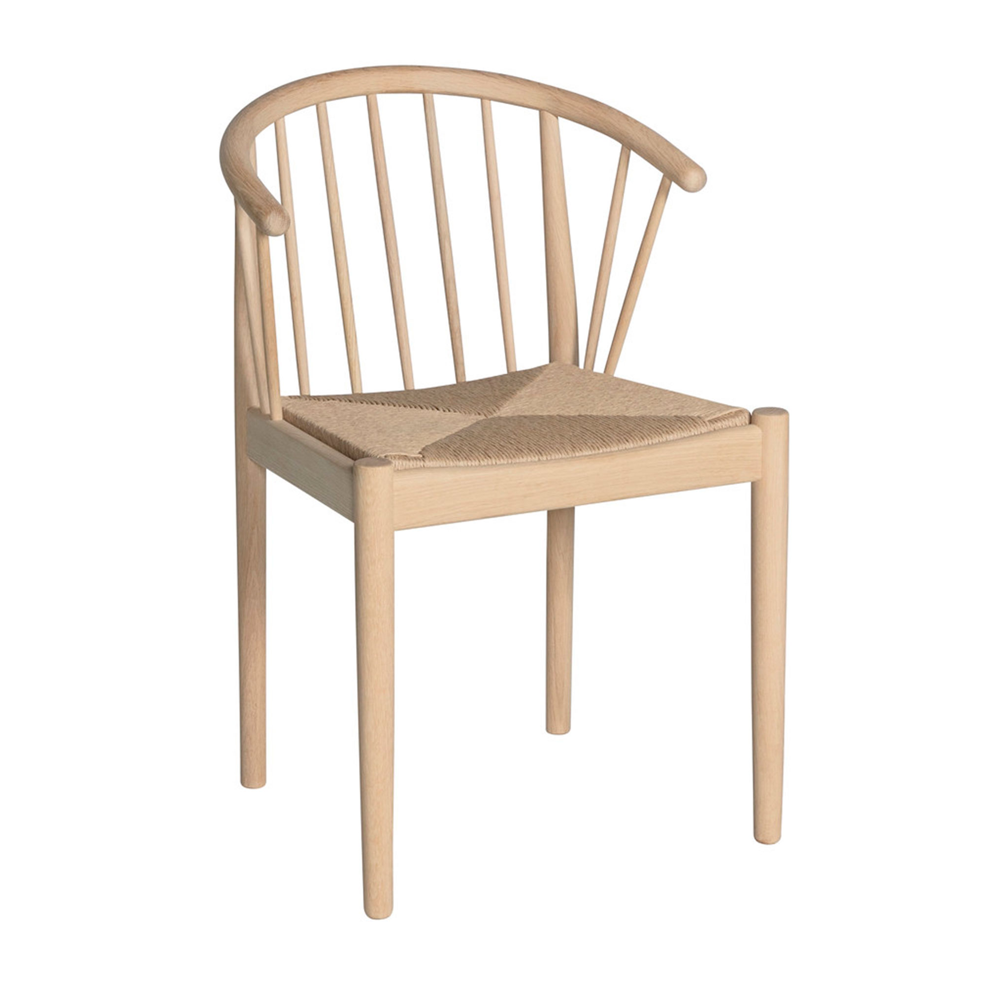 Haslev Lindeberg Spisebordsstol - Ubehandlet eg/Naturflet
