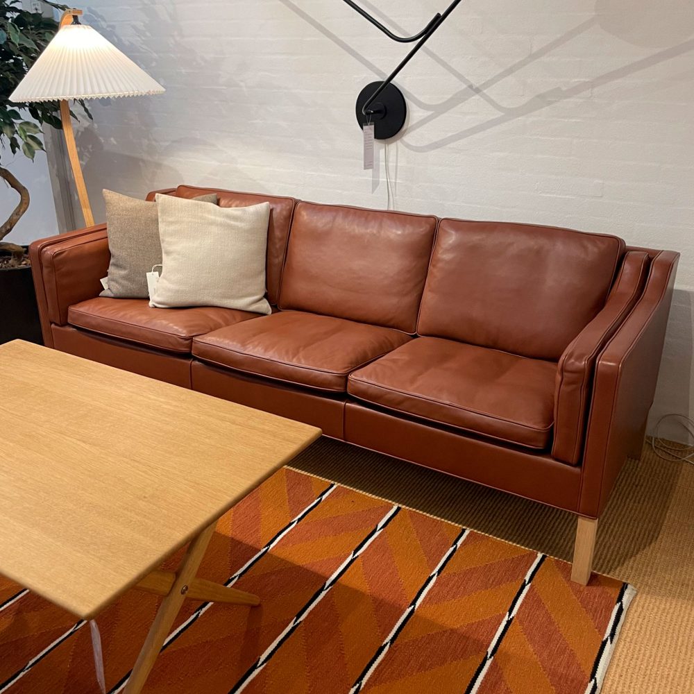 Demo – Børge Mogensen BM2213 3-pers. sofa i Tan læder